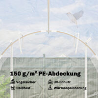 Tunnelgewächshaus begehbar mit Stahlrahmen und UV-Schutz