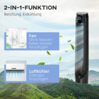 Turmventilator mit 4 Modi 3 Stufen und Timer für Zuhause