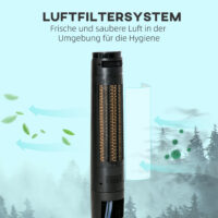Turmventilator mit 4 Modi 3 Stufen und Timer für Zuhause
