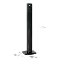 Turmventilator mit Fernbedienung Oszillation Timer und Aroma schwarz