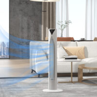 Turmventilator oszillierend mit Fernbedienung Timer und 3 Stufen weiss