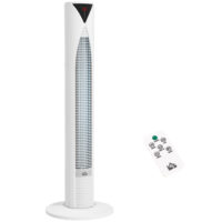 Turmventilator oszillierend mit Fernbedienung Timer und 3 Stufen weiss