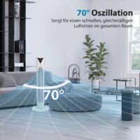 Turmventilator oszillierend mit Fernbedienung Timer und 3 Stufen weiss