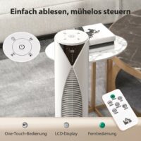 Turmventilator oszillierend mit Fernbedienung Timer und 3 Stufen weiss