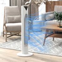 Turmventilator oszillierend mit Fernbedienung Timer und 3 Stufen weiss