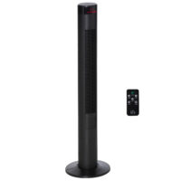 Turmventilator leise mit Fernbedienung Timer und LED schwarz