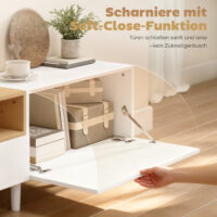 TV Lowboard mit Stauraum für Fernseher bis 90 Zoll 200cm weiss