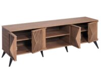 TV-Rack Fernsehtisch Lowboard 3D-Design Staufächer 55x166x41cm braun