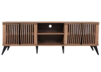 TV-Rack Fernsehtisch Lowboard 3D-Design Staufächer 55x166x41cm braun