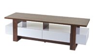 TV-Rack Fernsehtisch Lowboard 3D-Struktur 46x150x45cm Walnuss-Optik Hochglanz