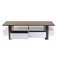 TV-Rack Fernsehtisch Lowboard 3D-Struktur 46x150x45cm Walnuss-Optik Hochglanz