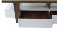 TV-Rack Fernsehtisch Lowboard 3D-Struktur 46x150x45cm Walnuss-Optik Hochglanz