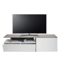 TV-Rack Lowboard Fernsehtisch 45x161x40cm Beton-Optik weiss