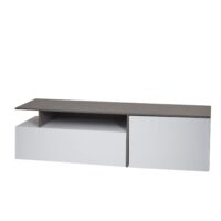TV-Rack Lowboard Fernsehtisch 45x161x40cm Beton-Optik weiss