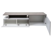 TV-Rack Lowboard Fernsehtisch 45x161x40cm Beton-Optik weiss