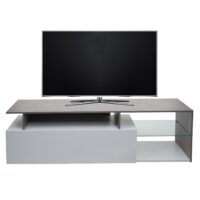 TV-Rack Lowboard Fernsehtisch 47x170x40cm Beton-Optik weiss