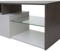 TV-Rack Lowboard Fernsehtisch 47x170x40cm Beton-Optik weiss
