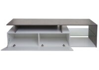 TV-Rack Lowboard Fernsehtisch 47x170x40cm Beton-Optik weiss