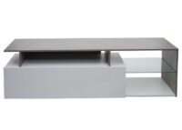 TV-Rack Lowboard Fernsehtisch 47x170x40cm Beton-Optik weiss