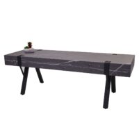TV-Rack Fernsehtisch Lowboard Metall 42x120x40cm Marmor-Optik grau