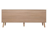 TV-Rack Lowboard TV-Schrank Kubu Rattan 56x140x41cm Eiche-Optik