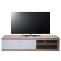 TV-Rack TV-Board Lowboard 43x180x41cm Eiche-Optik weiss
