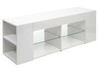 TV-Rack TV-Board Lowboard 50x144x40cm Hochglanz weiss