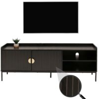 TV-Rack TV-Board Lowboard MDF 56x150x40cm Holzoptik schwarz