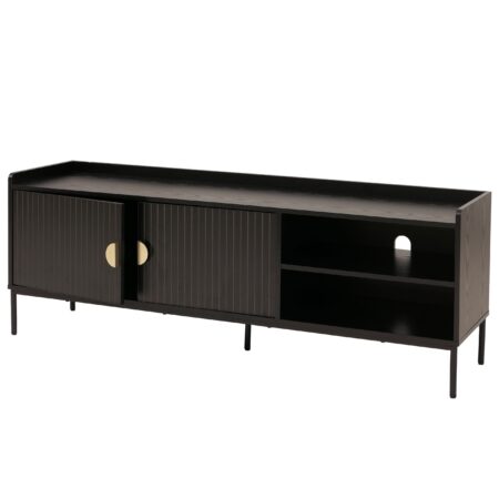 TV-Rack TV-Board Lowboard MDF 56x150x40cm Holzoptik schwarz