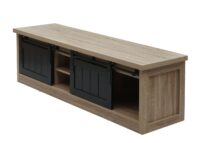 TV-Rack TV-Board Schiebetüren Staufächer 43x150x40cm naturfarben