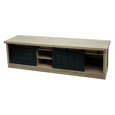 TV-Rack TV-Board Schiebetüren Staufächer 43x150x40cm naturfarben