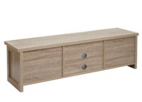TV-Rack TV-Board Schiebetüren Staufächer 43x150x40cm naturfarben
