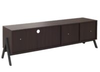 TV-Rack Lowboard TV-Schrank 2 Schubladen Türen 48x155x40cm Walnuss-Optik