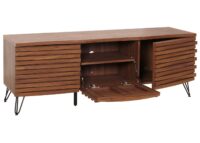 TV-Rack Lowboard TV-Schrank 3D-Design 52x142x44cm Walnuss-Optik