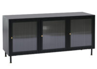 TV-Rack Lowboard TV-Schrank Industrial Schilfglas 58x120x40cm schwarz