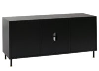 TV-Rack Lowboard TV-Schrank Industrial Schilfglas 58x120x40cm schwarz