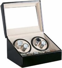 Uhrenbeweger für 4 + 6 Uhren Holz hochglanz Schwarz