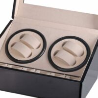 Uhrenbeweger für 4 + 6 Uhren Holz hochglanz Schwarz