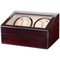 Uhrenbeweger für 4 + 6 Uhren Holz Weinrot