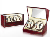 Uhrenbeweger für 4 Uhren Holz 5 Modi weinrot