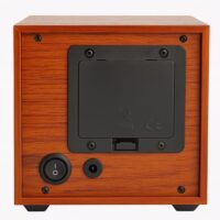 Uhrenbeweger Mr. Smith in Hellbraun, Rückseite mit Stromanschluss und Schalter