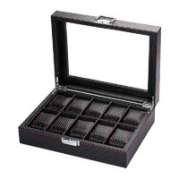 Uhrenbox für 10 Uhren Carbon 27.5 x 21.5 x 8.5cm