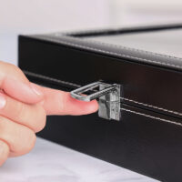 Uhrenbox für 10 Uhren Schwarz Kunstleder 25.5 x 20.50 x 8cm