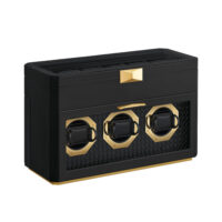 Elegante Uhrenaufbewahrung mit Doppelfenstern für 9 Uhren, Sonnenbrillen und Schmuck. Weiche Wildlederauskleidung schützt Ihre Schätze. Material: PU-Leder, Wildlederimitat, Metall, Glas. Maße: 16,2 x 40 x 25,3 cm, Gewicht: 3,9 kg.