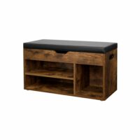 VASAGLE Schuhbank Schuhregal gepolstert mit 3 Fächern