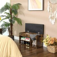 VASAGLE Schuhbank Schuhregal gepolstert mit 3 Fächern