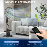 Ventilator oszillierend mit Wasserkühlung und Luftbefeuchter schwarz