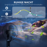 Ventilator oszillierend mit Wasserkühlung und Luftbefeuchter schwarz