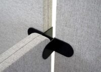 Metall Verbindungsstück schwarz für Akustik Trennwand 4-fach