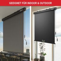 Große Vertikalmarkise 250x180 cm für optimalen Schatten und Schutz vor direkter Sonneneinstrahlung.
